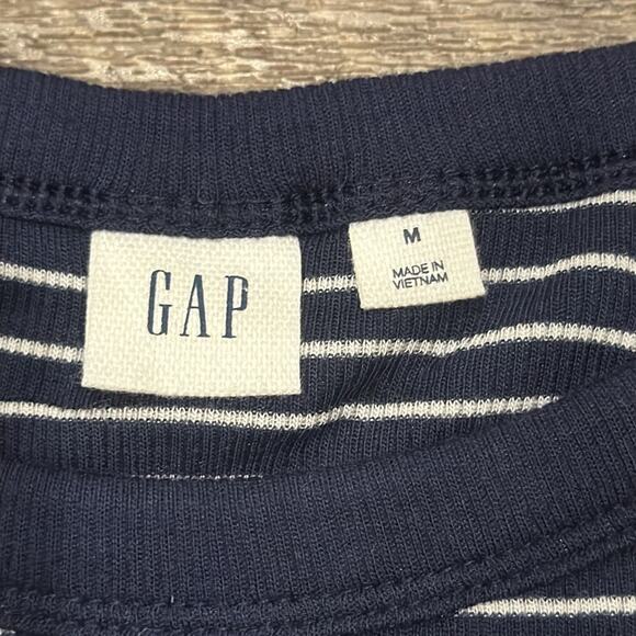 GAP Women's Rib Knit Racerback Maxi Dress Navy White Size M - Picture 9 of 10